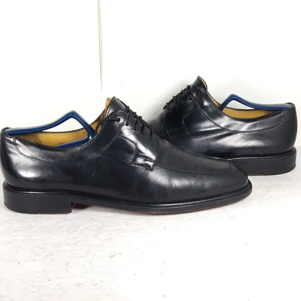 Mezlan Men’s Fiore US10M Black Leather Split Toe Derby Dress Shoes Made In Spain